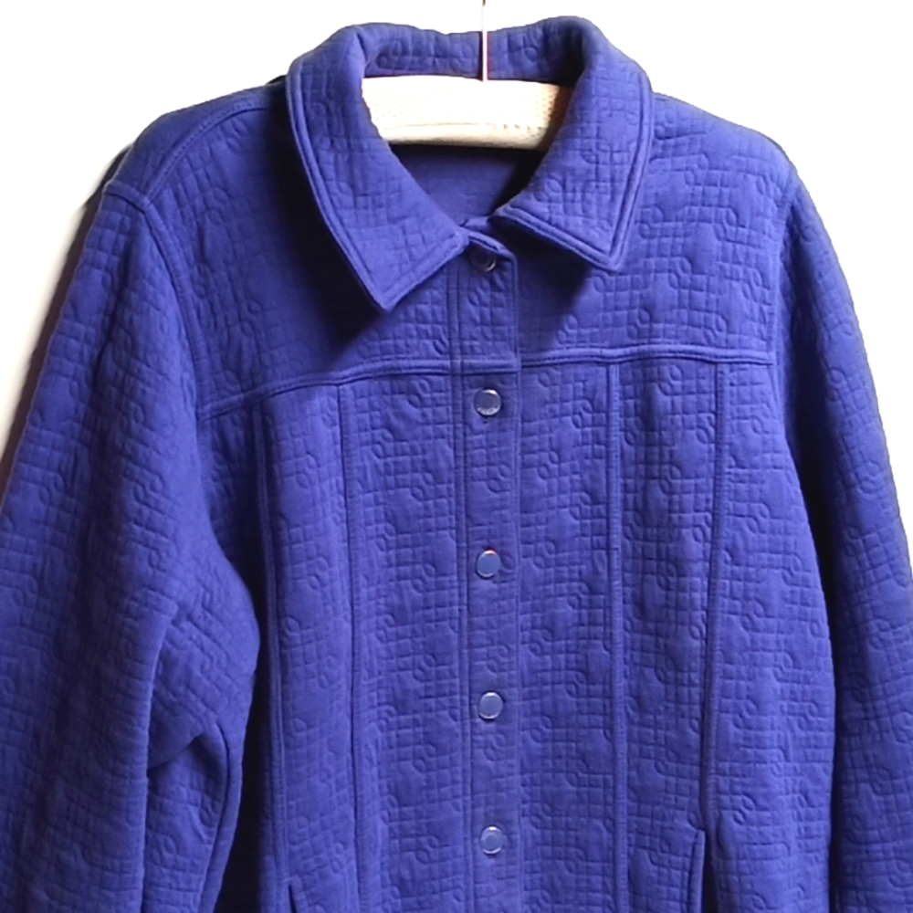 Isaac Mizrahi Jacket Purple Soft Cotton w/pockets